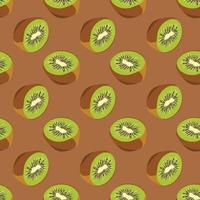 Slice kiwi fruits seamless vector pattern background. Design for use backdrop all over textile fabric print wrapping paper and others.