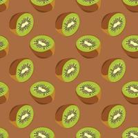 Rebanada de frutas de kiwi de fondo de patrón vectorial sin costuras. diseño para usar como telón de fondo en todo el papel de envoltura de impresión de tela textil y otros. vector