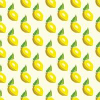 Lemon fruits Seamless vector Pattern. Design for use background, textile,Fabric, Wrapping paper and others Isolated on off white Background.