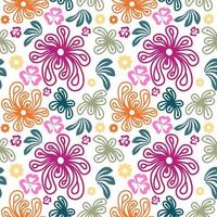 patrón de ilustración de vector transparente floral. diseño para usar como telón de fondo en todo el papel de envoltura de impresión de tela textil y otros.