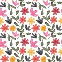 Fondo de patrón de ilustración de vector transparente floral. diseño para uso en todo el papel de envoltura de impresión de tela textil y otros. diseño de impresión repetible de flor de primavera vintage listo para imprimir gráfico