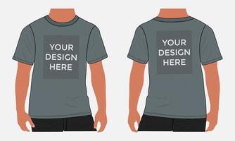 Short sleeve t shirt vector illustration mock up template For Men's and boys.