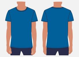 Short sleeve t shirt vector illustration mock up template For Men's and boys.