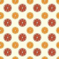 Slice orange fruits seamless vector pattern isolated on white background. Design for use backdrop all over textile fabric print wrapping paper and others.