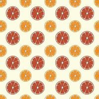 Slice orange fruits seamless vector pattern isolated on white background. Design for use backdrop all over textile fabric print wrapping paper and others.