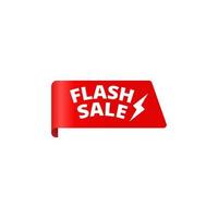 cartel o banner de compras de venta flash con icono de flash y texto en etiqueta roja, fondo rojo y amarillo.plantilla de banner de ventas flash. oferta especial campaña de venta flash vector