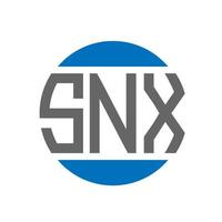 diseño de logotipo de letra snx sobre fondo blanco. concepto de logotipo de círculo de iniciales creativas snx. diseño de letras snx. vector