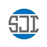 SJI letter logo design on white background. SJI creative initials circle logo concept. SJI letter design. vector