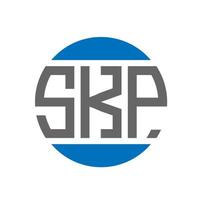 diseño de logotipo de letra skp sobre fondo blanco. concepto de logotipo de círculo de iniciales creativas de skp. diseño de letras skp. vector