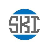 SKI letter logo design on white background. SKI creative initials circle logo concept. SKI letter design. vector