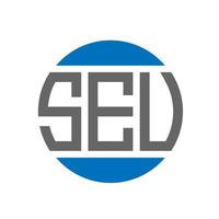SEU letter logo design on white background. SEU creative initials circle logo concept. SEU letter design. vector