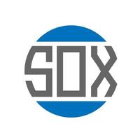 diseño de logotipo de letra sox sobre fondo blanco. concepto de logotipo de círculo de iniciales creativas sox. diseño de letras sox. vector