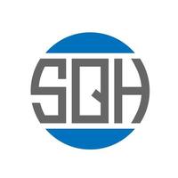 SQH letter logo design on white background. SQH creative initials circle logo concept. SQH letter design. vector