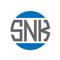 diseño de logotipo de letra snk sobre fondo blanco. concepto de logotipo de círculo de iniciales creativas de snk. diseño de letras snk. vector