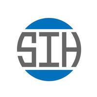 SIH letter logo design on white background. SIH creative initials circle logo concept. SIH letter design. vector