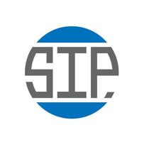 SIP letter logo design on white background. SIP creative initials circle logo concept. SIP letter design. vector