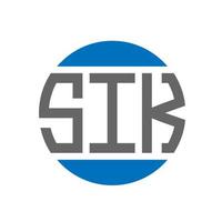 diseño de logotipo de letra sik sobre fondo blanco. concepto de logotipo de círculo de iniciales creativas sik. diseño de letras sik. vector