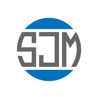 SJM letter logo design on white background. SJM creative initials circle logo concept. SJM letter design. vector