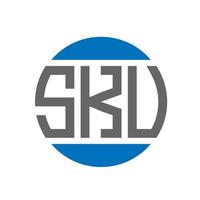 diseño de logotipo de letra sku sobre fondo blanco. concepto de logotipo de círculo de iniciales creativas de sku. diseño de letra sku. vector