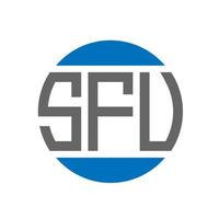 diseño de logotipo de letra sfu sobre fondo blanco. concepto de logotipo de círculo de iniciales creativas de sfu. diseño de letras sfu. vector