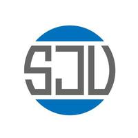 diseño de logotipo de letra sjv sobre fondo blanco. concepto de logotipo de círculo de iniciales creativas sjv. diseño de letras sjv. vector