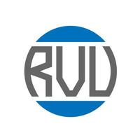 diseño de logotipo de letra rvu sobre fondo blanco. concepto de logotipo de círculo de iniciales creativas de rvu. diseño de letras rvu. vector