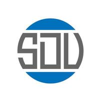 diseño de logotipo de letra sdu sobre fondo blanco. concepto de logotipo de círculo de iniciales creativas de sdu. diseño de letras sdu. vector