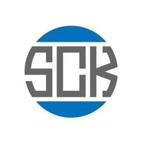 diseño de logotipo de letra sck sobre fondo blanco. concepto de logotipo de círculo de iniciales creativas de sck. diseño de letras sck. vector