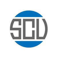 diseño de logotipo de letra scu sobre fondo blanco. concepto de logotipo de círculo de iniciales creativas de scu. diseño de letras scu. vector