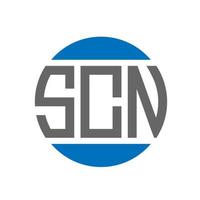 diseño de logotipo de letra scn sobre fondo blanco. concepto de logotipo de círculo de iniciales creativas de scn. diseño de carta scn. vector