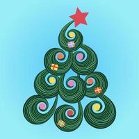 Greeting card - Christmas tree vector