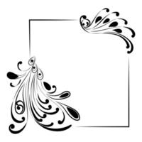 frame black with a silhouette pattern for printing vector
