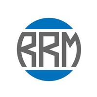 diseño de logotipo de letra rrm sobre fondo blanco. concepto de logotipo de círculo de iniciales creativas rrm. diseño de letra rrm. vector