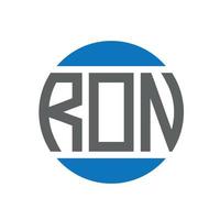 diseño de logotipo de letra ron sobre fondo blanco. concepto de logotipo de círculo de iniciales creativas de ron. diseño de letras de ron. vector