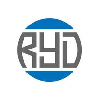 diseño de logotipo de letra ryd sobre fondo blanco. concepto de logotipo de círculo de iniciales creativas de ryd. diseño de letras ryd. vector