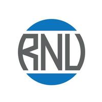 diseño de logotipo de letra rnu sobre fondo blanco. concepto de logotipo de círculo de iniciales creativas de rnu. diseño de letra rnu. vector