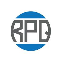 diseño de logotipo de letra rpq sobre fondo blanco. concepto de logotipo de círculo de iniciales creativas rpq. diseño de letras rpq. vector