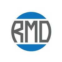 diseño de logotipo de letra rmo sobre fondo blanco. concepto de logotipo de círculo de iniciales creativas de rmo. diseño de letras rmo. vector
