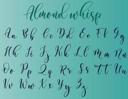 almendra whisp fuente abc tipografía modernas serif fuentes regulares decorativas vintage concepto vector