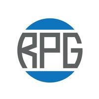 diseño de logotipo de letra rpg sobre fondo blanco. concepto de logotipo de círculo de iniciales creativas de rpg. diseño de letras rpg. vector