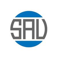 diseño de logotipo de letra sau sobre fondo blanco. concepto de logotipo de círculo de iniciales creativas de sau. diseño de letras sau. vector