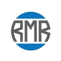 diseño de logotipo de letra rmr sobre fondo blanco. concepto de logotipo de círculo de iniciales creativas rmr. diseño de letra rmr. vector