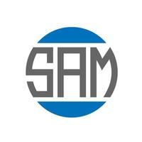 diseño de logotipo de letra sam sobre fondo blanco. concepto de logotipo de círculo de iniciales creativas de sam. diseño de carta sam. vector