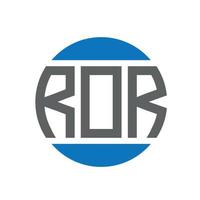 ROR letter logo design on white background. ROR creative initials circle logo concept. ROR letter design. vector