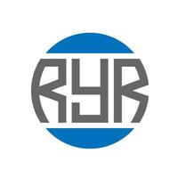 diseño de logotipo de letra ryr sobre fondo blanco. concepto de logotipo de círculo de iniciales creativas de ryr. diseño de letras ryr. vector