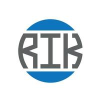 diseño de logotipo de letra rik sobre fondo blanco. concepto de logotipo de círculo de iniciales creativas de rik. diseño de letras rik. vector