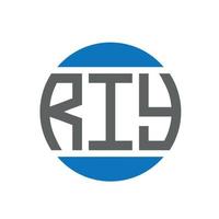 diseño de logotipo de letra riy sobre fondo blanco. concepto de logotipo de círculo de iniciales creativas de riy. diseño de letras riy. vector