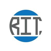 diseño de logotipo de letra rit sobre fondo blanco. concepto de logotipo de círculo de iniciales creativas de rit. diseño de letras rit. vector