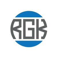 diseño de logotipo de letra rgk sobre fondo blanco. concepto de logotipo de círculo de iniciales creativas rgk. diseño de letras rgk. vector