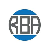 diseño de logotipo de letra rba sobre fondo blanco. concepto de logotipo de círculo de iniciales creativas de rba. diseño de letras rba. vector